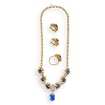 Set di gioielli con zaffiri e diamanti