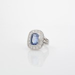 Sapphire ring set with diamonds 5ct | 1.6ct