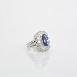 Sapphire ring set with diamonds 5ct | 1.6ct