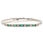 Emerald diamond bracelet