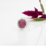 Bombé ruby diamond ring