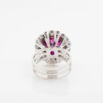 Bombé ruby diamond ring