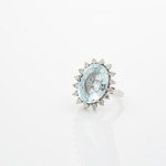 Aquamarine diamond ring