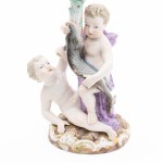 MEISSEN Paar Figurenleuchter mit Amoretten