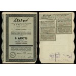 Poland, 5 shares of 100 zlotys each = 500 zlotys, 1934, Warsaw.