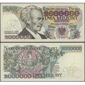 Poland, 2,000,000 zloty, 14.08.1992, A with error