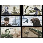 Antarctica, set of 6 fancy bills, 2025