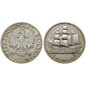 Poland, 5 zlotys, 1936, Warsaw