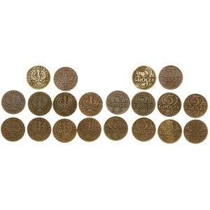 Poland, set: 10 x 5 groszy, 1923-1939, Warsaw.