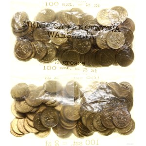 Poland, mint bag - 100 x 2 pennies, 1990 (rarest vintage), Warsaw