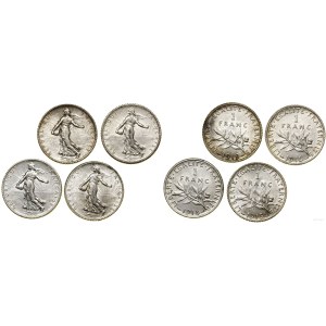 Frankreich, Satz: 4 x 1 Franc, 1915-1919, Paris