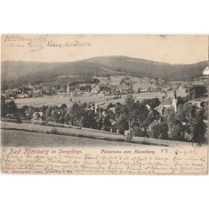ŚWIERADÓW-ZDRÓJ. Bad Flinsberg im Isergebirge, Panorama vom Kaumberg, wyd