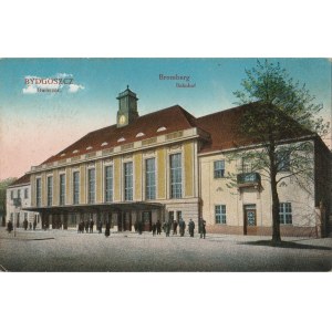 BYDGOSZCZ. BYDGOSZCZ, Dworzec / Bromberg, Bahnhof, wyd. ok. 1930; kolor.