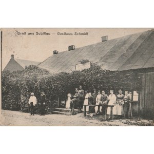 SILNO. Gruß aus Schilino - Gasthaus Schmidt, wyd. ok. 1910; cz.-b., stan db
