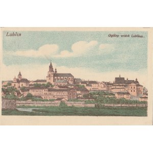 LUBLIN. Ogólny widok Lublina, wyd. Lit. A. Jarzyńskiego, ok. 1919; kolor.