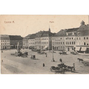 KOSTRZYN NAD ODRĄ. Cüstrin A., Markt, wyd. Kunstverlag Herm. Lukowski, Breslau