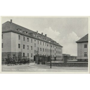 KROSNO ODRZAŃSKIE. Crossen / Oder -Artillerie -Kaserne -Eingang, wyd. Emil Koch
