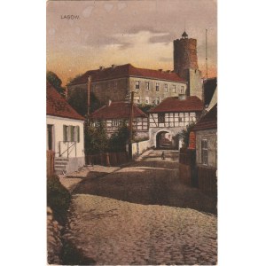 ŁAGÓW. Lagow, wyd. Postkartenverlag KurtBellach, Guben N. L., ok. 1920; kolor.