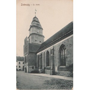 SULĘCIN. Zielenzig-Ev. Kirche; Wyd. Anstalt G m b H Breslau, ok. 1925; cz.-b.
