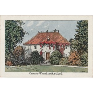 TRZEBIEL. Gross-Tzschacksdorf, wyd. 1927; kolor., stan bdb, z obiegiem