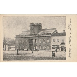 ŁOWICZ. Magistrat Łowicza / Rathaus der Stadt Lowitsch, wyd. ok. 1910; cz.-b.