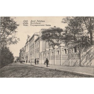 ŁÓDŹ. Łódź, Bank Państwa / Lodz, Reichsbank, wyd. ok. 1915; cz.-b., stan db