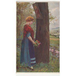 KRAKÓW. Kobieta, wyd. W. R.B. & Co., Wiedeń, przed 1918; kolor., stan db