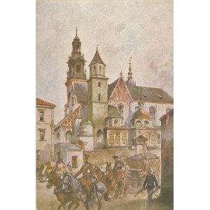KRAKÓW. Mal. St. Tondos i W. Kossak. / Wojsko austriackie opuszcza Wawel. 