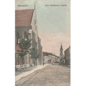 OŚWIĘCIM. Oświęcim. Ulica Władysława Jagiełły, wyd. T. K. Ch. 1914; kolor.