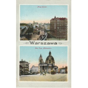 WARSZAWA. Nowy Zjazd / Warszawa / Plac Ś -go Aleksandra, wyd. ok. 1915; kolor.