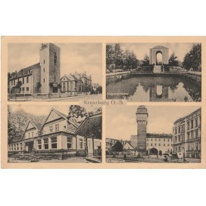 KLUCZBORK. Kreuzburg O. -S. / Johanneum v. Kreishaus / Kriegerdenkmal 