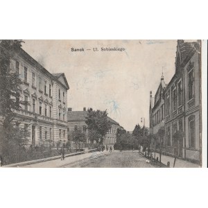 SANOK. Sanok - Ul. Sobieskiego; wyd. przed 1918; cz.-b., stan sł.