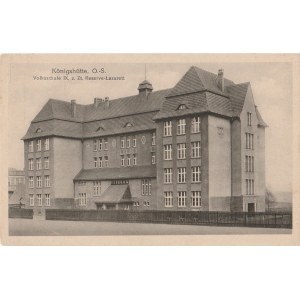CHORZÓW. Königshütte, O. -S. / Volksschule IX, z. Zt. Reserve -Lazarett, wyd