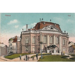 CIESZYN. Cieszyn / Teatr; wyd. Ed. Feitzinger, Cieszyn, 1925; kolor., stan db