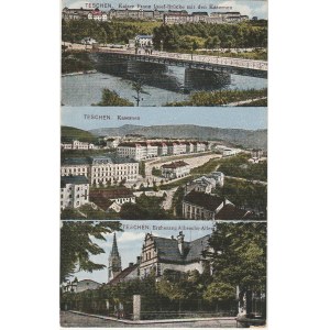 CIESZYN. Teschen: Kaiser Franz Josef -Brücke mit den Kasernen / Kasernen 