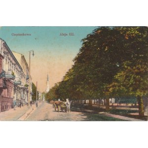 CZĘSTOCHOWA. Częstochowa / Aleja III, wyd. ok. 1915; kolor., stan db