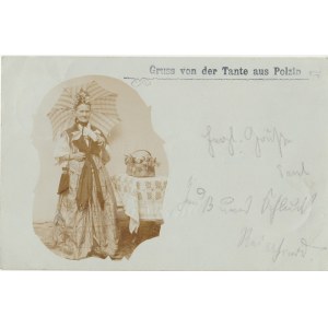 POŁCZYN-ZDRÓJ. Gruss von der Tante aus Polzin, wyd. ok. 1900; cz.-b., stan bdb