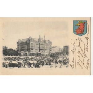 SZCZECIN. Grüne Schanzen mit Rathaus. STETTIN, wyd. przed 1918; cz.-b.-kolor.