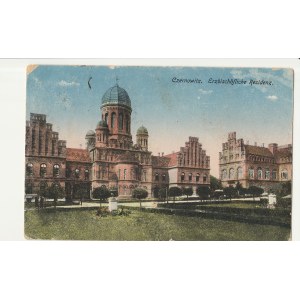 CZERNIOWCE. Czernowitz. Erzbischöfliche Residenz, wyd. przed 1918; kolor.
