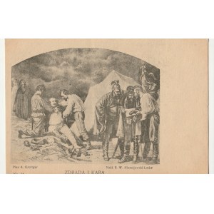 LWÓW. Reprodukcja obrazu Grottgera z cyklu Wojna: ZDRADA I KARA, wyd. Nakł. S