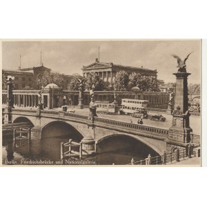 BERLIN. Berlin. Friedrichsbrücke und Nationalgalerie, wyd. przed 1918; cz.-b.