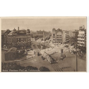 BERLIN. Berlin. Potsdamer Platz mit Verkehrsturm, wyd. przed 1918; cz.-b.
