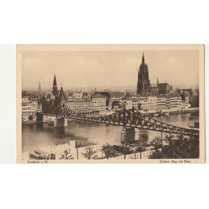 FRANKFURT NAD MENEM. Frankfurt a. M. Eiserner Steg mit Dom, wyd. L.L.F.