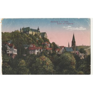 MARBURG. Marburg a. d. Lahn. Schloß mit Umgebung, wyd. ok. 1918; kolor.