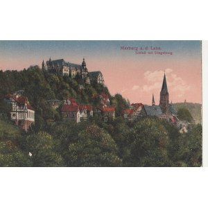 MARBURG. Marburg a. d. Lahn. Schloß mit Umgebung, wyd. ok. 1918; kolor.