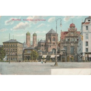 MONACHIUM. München. Künstlerhaus und Synagoge, wyd. ok. 1910; kolor., stan db