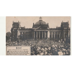 NIEMCY. Gebet am Bismarckdenkmal den 2. August 1914, wyd. ok. 1916; cz.-b.