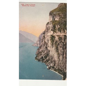WŁOCHY. Lago di Garda / Strada del Ponale, wyd. Zurych, przed 1918; kolor.