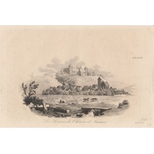 JANOWIEC. Widok na ruiny zamku w Janowcu, ryt. Auguste François Alés (sygn