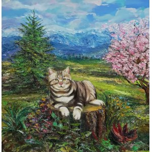 Celina REISS-LITKE (nata nel 1950), Gatto in montagna, 2026